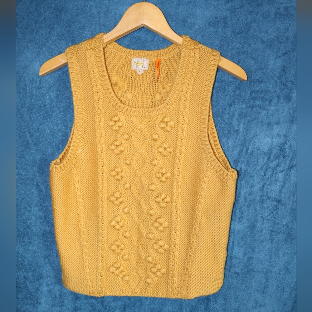 Yellow Knit Sleeveless Sweater